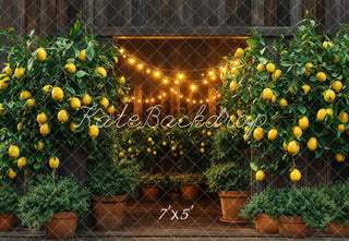 Kate Summer Barn Lemon String Lights Printed Backdrop Designed by Emetselch