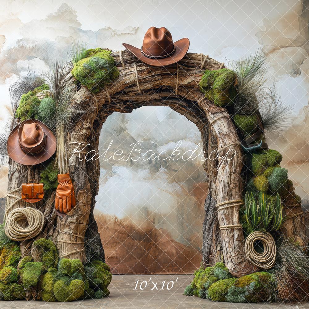Verjaardag Westerse Avontuur Cowboy Boog Cactus Foto Achtergrond Designed by Mini MakeBelieve