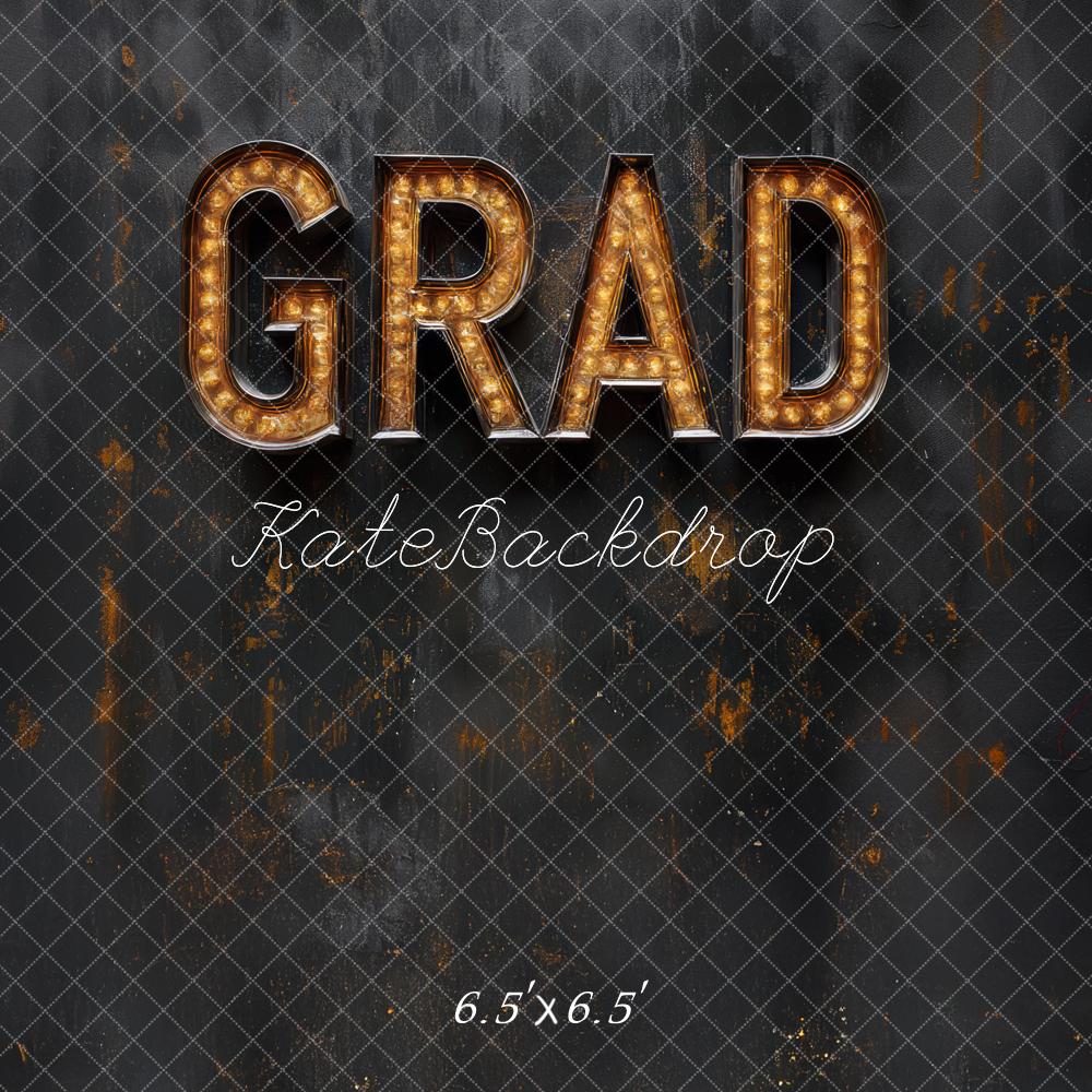 Kate Graduation Marquee Lights Black Backdrop Designed by Mini MakeBelieve