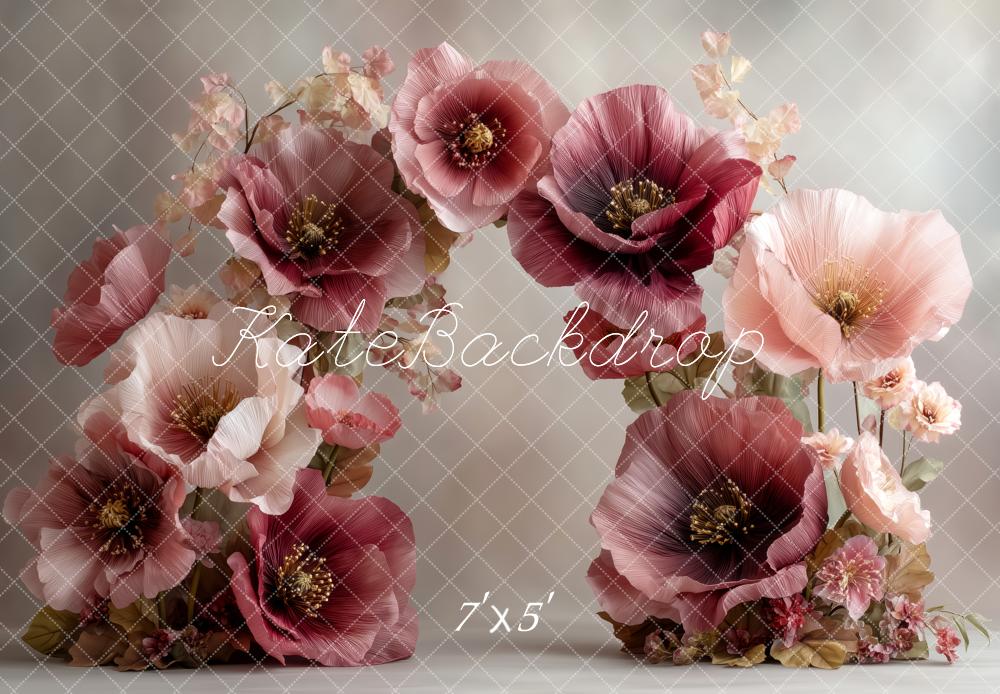TEST Kate Fine Art Flower Arch Large Burgundy Pink Flowers Backdrop Designed by Patty Roberts