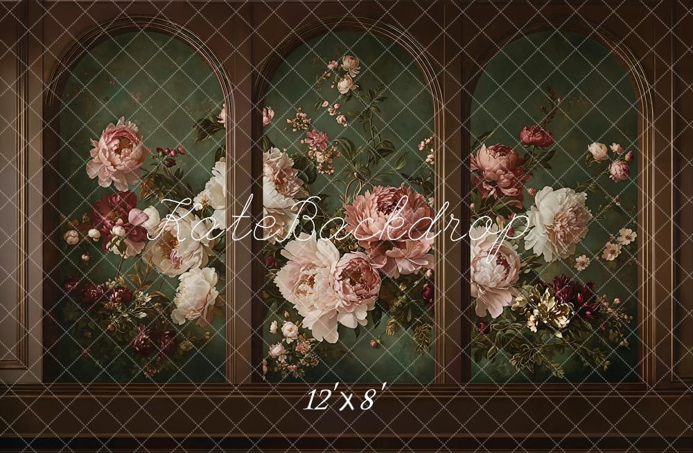 Kate Vintage Flower Arch Green Panels Backdrop Designed by Kate Image