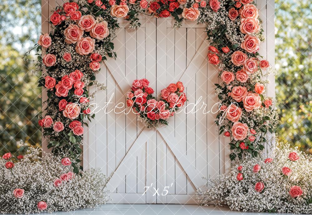 Romantic Rustic Rose Floral Arch Backdrop