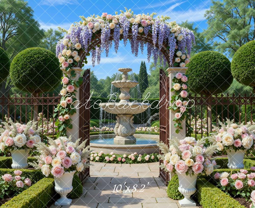 Kate Spring Flower Arch Fountain Garden Backdrop Designed by Mini MakeBelieve