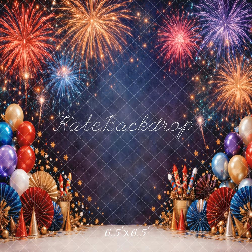 TEST Kate Celebration Fireworks Balloons Fans Party Printed Backdrop Printed Backdrop Designed by Vertigo Productions