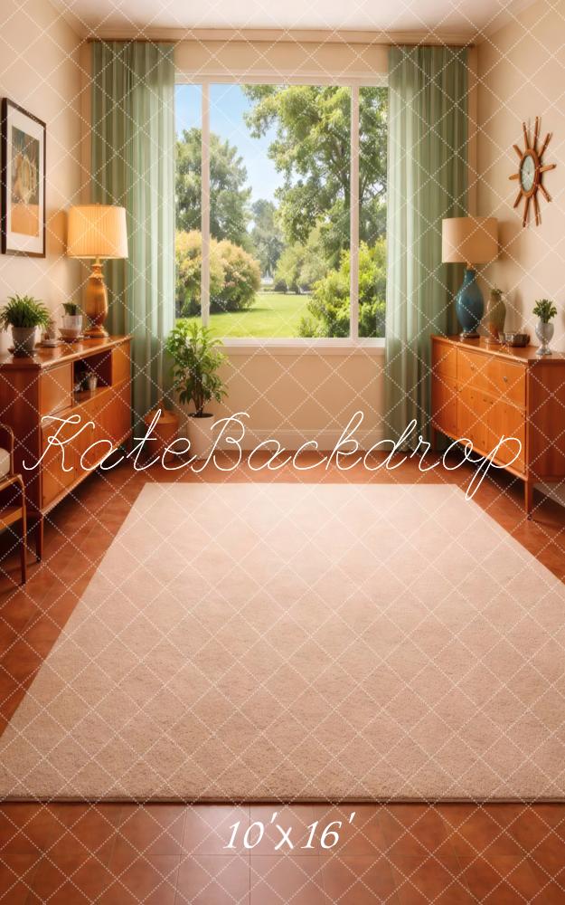 Kate Sweep Interior Living Room Window Cabinets Printed Backdrop Designed by Vertigo Productions