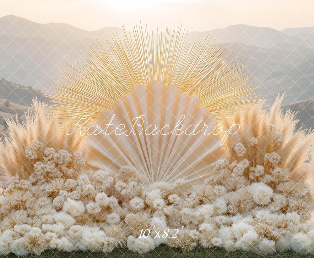 Kate Boho Outdoor Floral Sunburst Backdrop Designed by Mini MakeBelieve