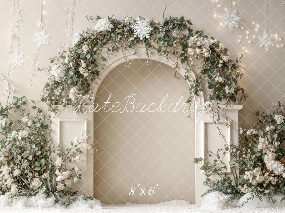 Kate Winter Flower Arch Snowflake Backdrop Designed by Emetselch
