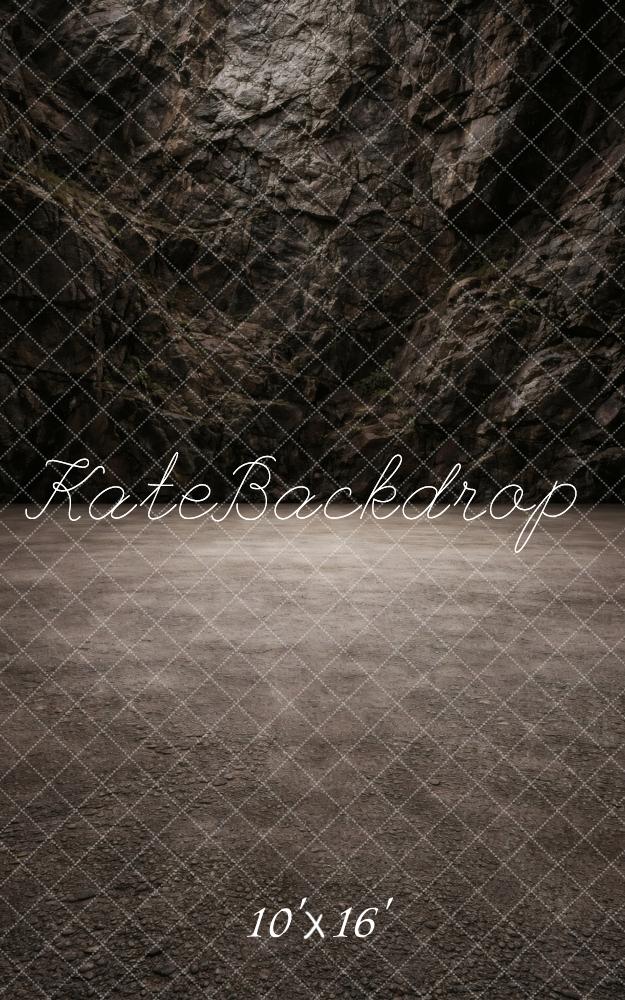 Kate Sweep Dark Stone Wall and Floor Printed Backdrop Designed by Vertigo Productions
