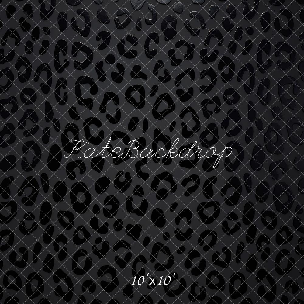 Kate Abstract Black Leopard Print Pattern Backdrop Designed by Mini MakeBelieve