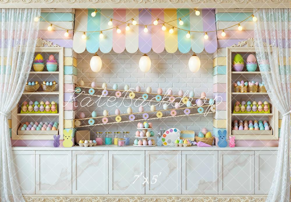 Kate Easter Bunny Pastel Egg Candy Shop Backdrop Designed by Mini MakeBelieve