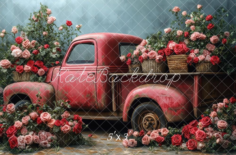 Sfondo di camion vintage con rose Designed by Patty Roberts
