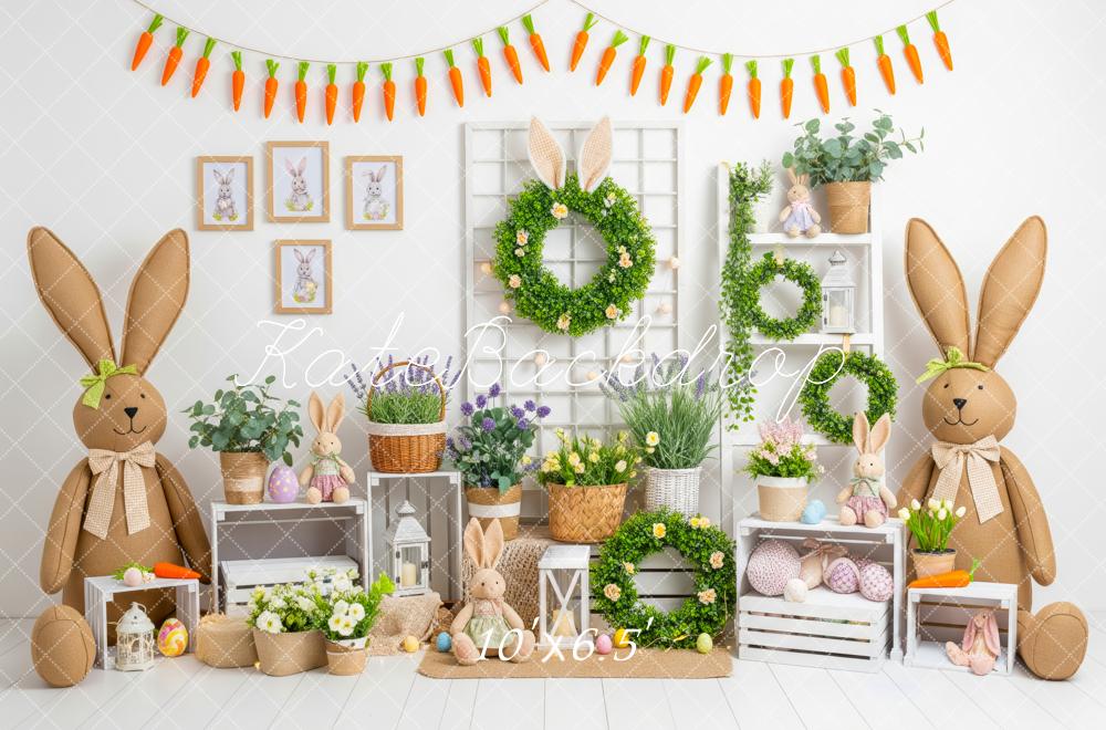 Kate Easter Bunny Greenery Carrot Garland Backdrop Designed by Patty Roberts