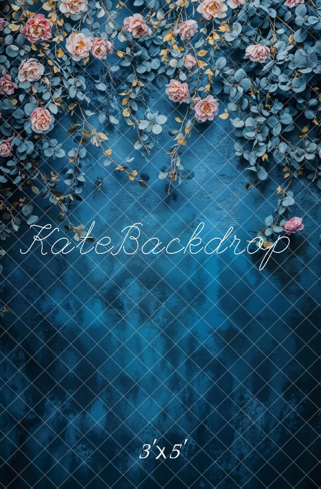 Fondo Vintage Floral Azul de Bellas Artes diseñado por Emetselch