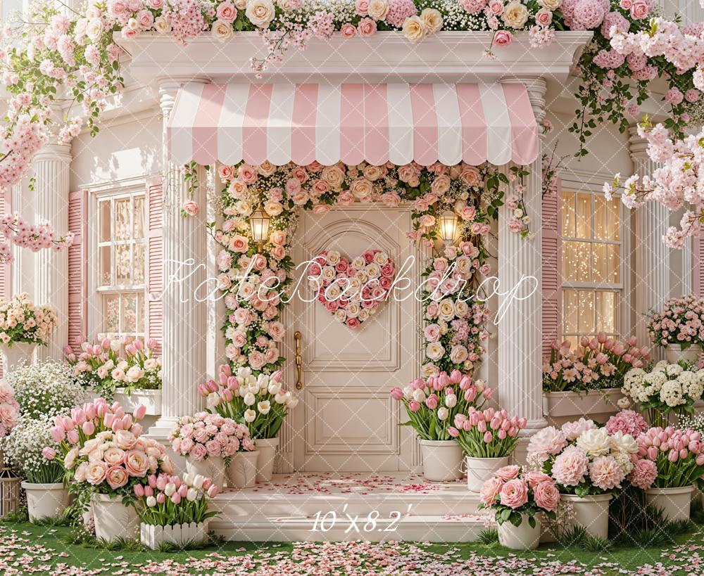 Kate Spring Pink Flower Arch Porch Entrance Backdrop Designed by Emetselch