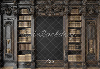 Backdrop in Ardesia per Laurea Vintage Libreria Disegnato da Mini MakeBelieve