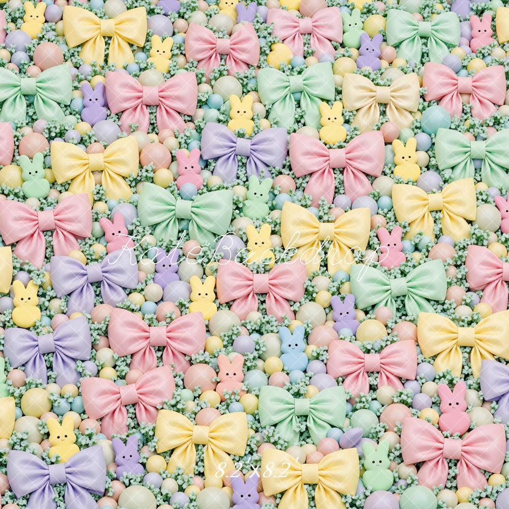 Kate Easter Bunny Pastel Bows Candy Backdrop Designed by Mini MakeBelieve
