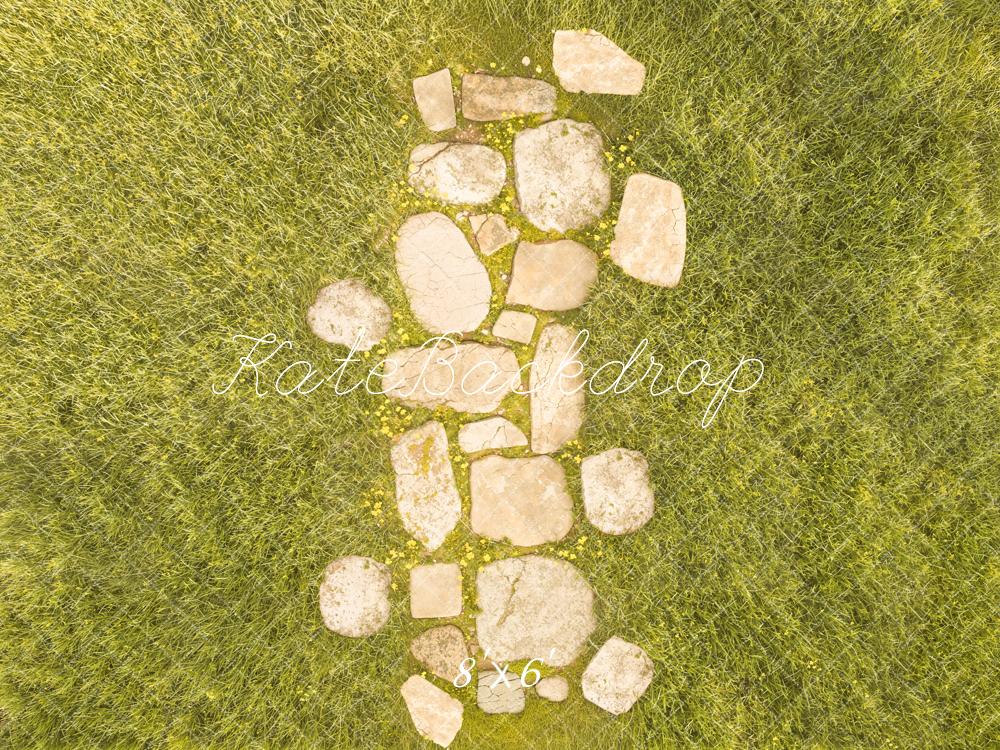 Kate Summer Stone Pathway in Grass Field Printed Backdrop Designed by Kate Image