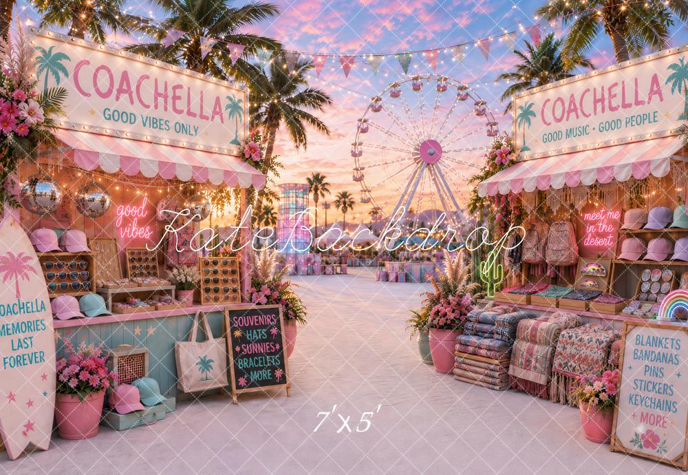 Kate Summer Desert Festival Market Ferris Wheel Printed Backdrop Designed by Ashley Paul