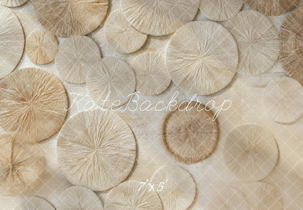 Kate Neutral Woven Circles Floor Backdrop Designed by Mini MakeBelieve