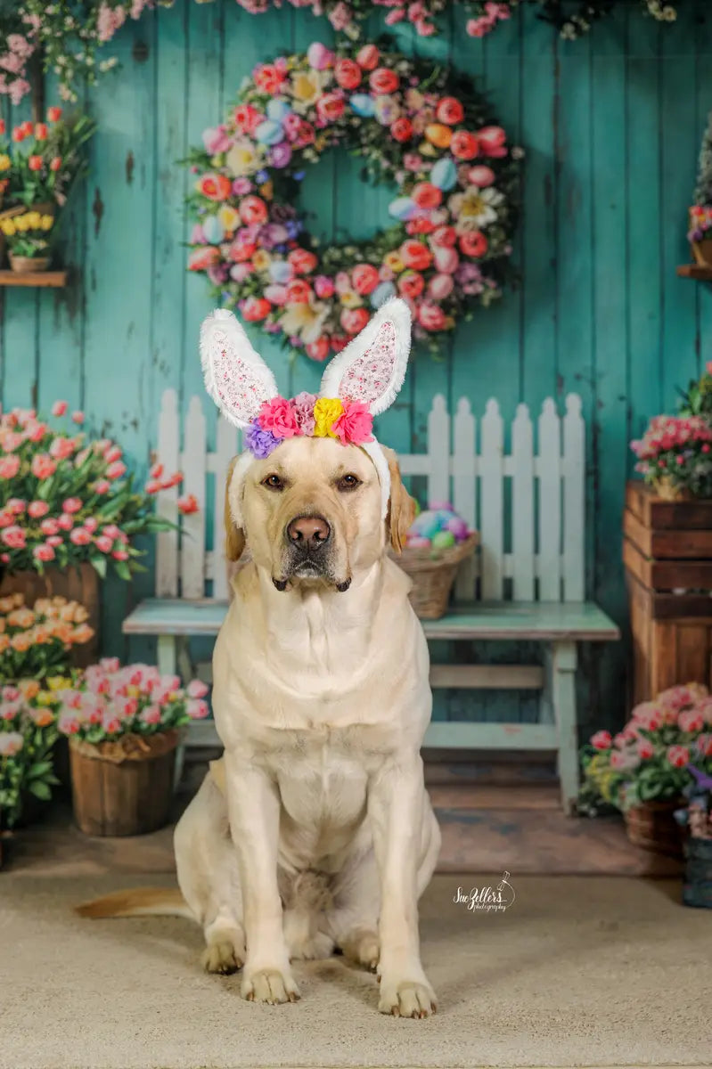 Kate Spring Floral Basket Easter Wreath Backdrop Designed by Emetselch