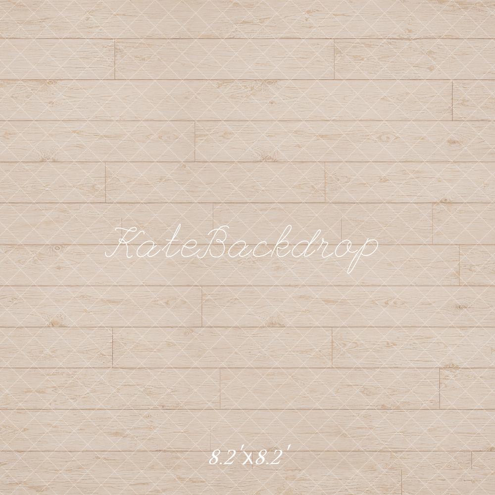 Kate Beige Wood Plank Floor Printed Backdrop Designed by Kate Image