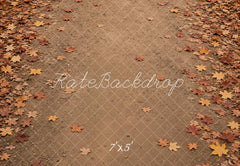 Kate Fall Leaves Covered Path Floor Printed Backdrop Designed by Kate Image