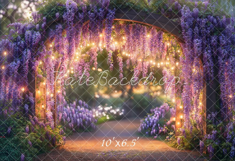 Kate Spring Fairy Wisteria Archway Lights Backdrop Designed by Emetselch