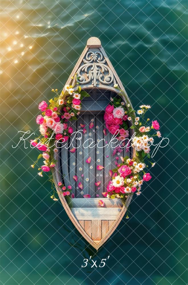 Sfondo estivo floreale sul lago con luce solare progettato da Laura Bybee