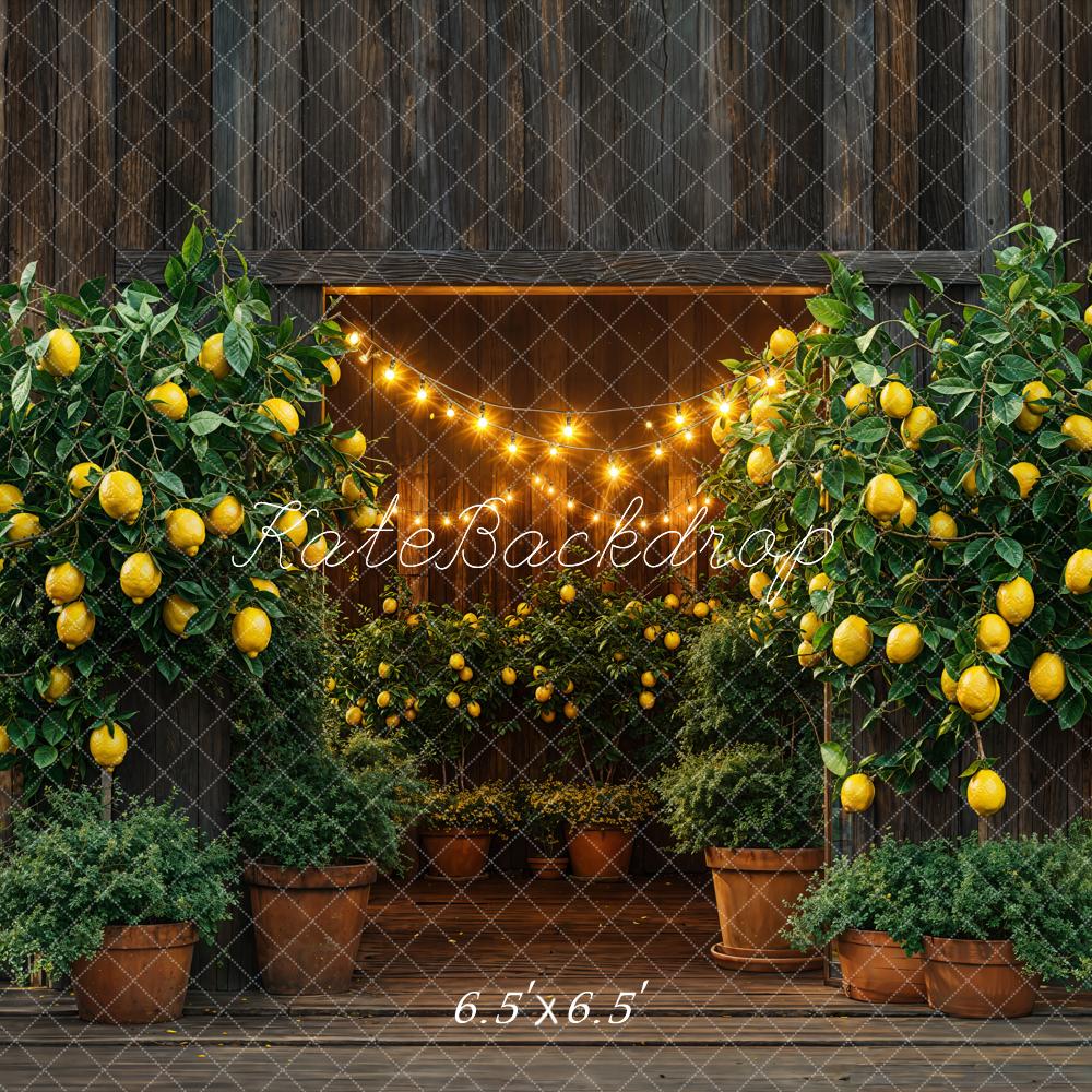 Kate Summer Barn Lemon String Lights Backdrop Designed by Emetselch
