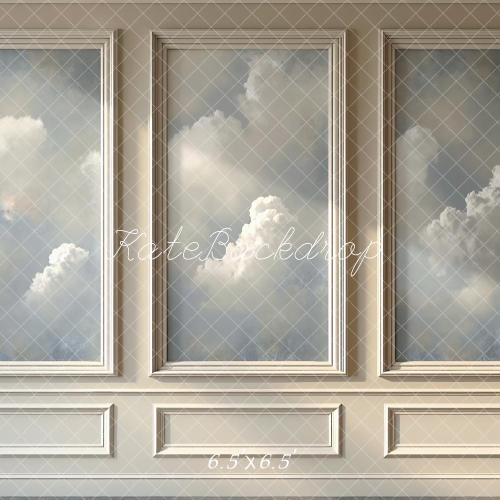 Kate Vintage Wall Cloudy Sky Panels Printed Backdrop Designed by Mini MakeBelieve