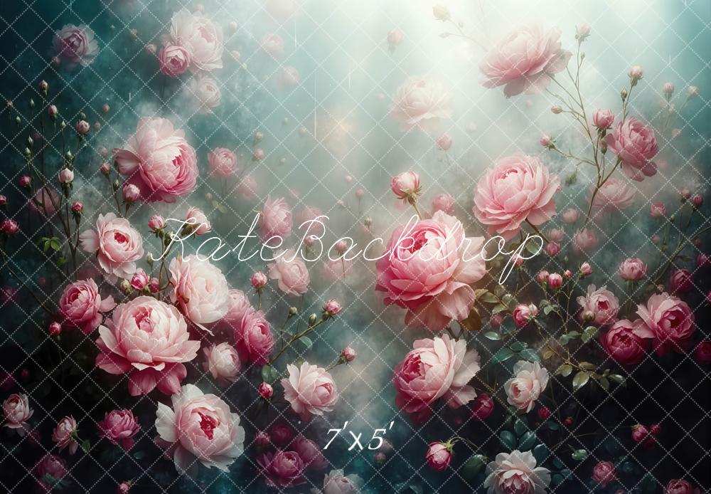 Kate Floral Pink Flower Garden Backdrop Designed by Mini MakeBelieve