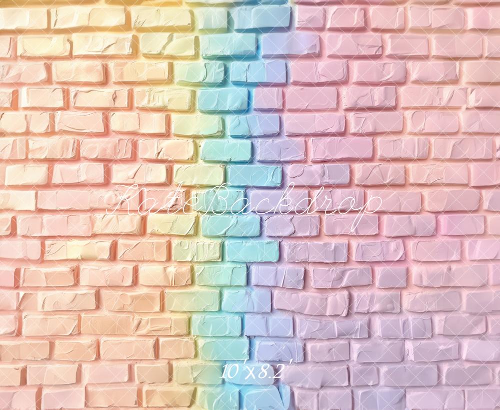 Rainbow Gradient Brick Foto Achtergrond Designed by Ashley Paul