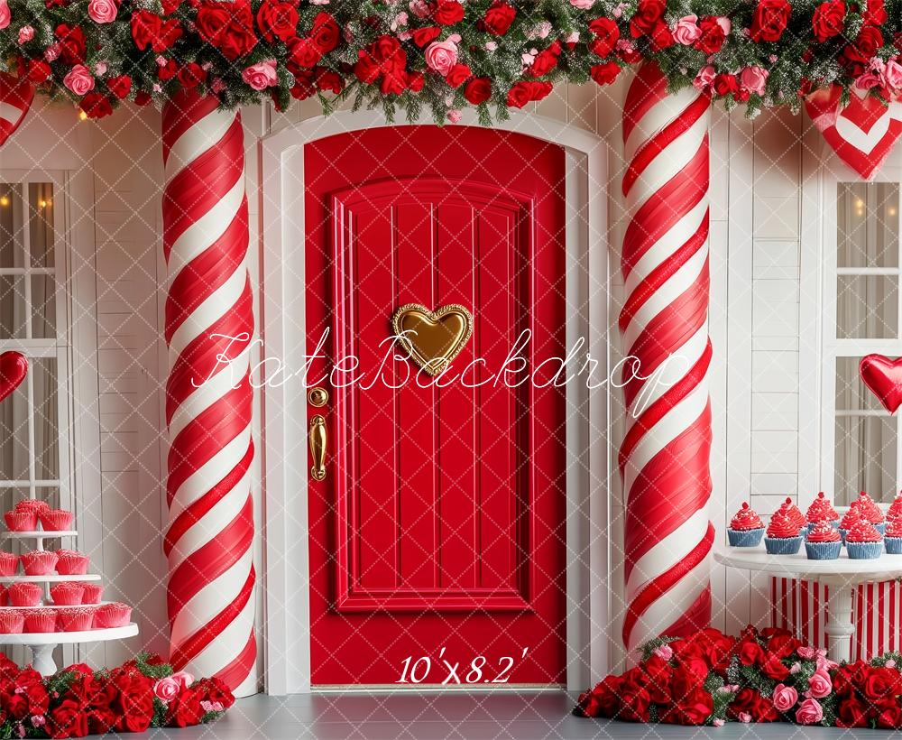 Kate Valentine's Day Candy Red Door Backdrop Designed by Patty Roberts