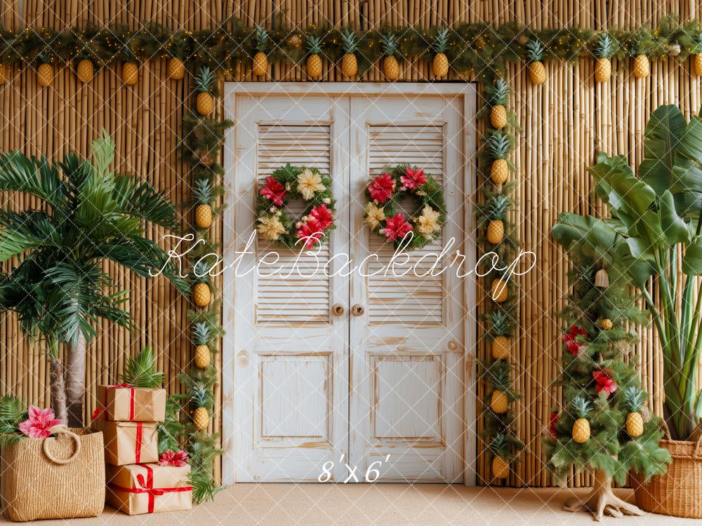 Kate Tropical Christmas Door Pineapple Backdrop Designed by Patty Roberts