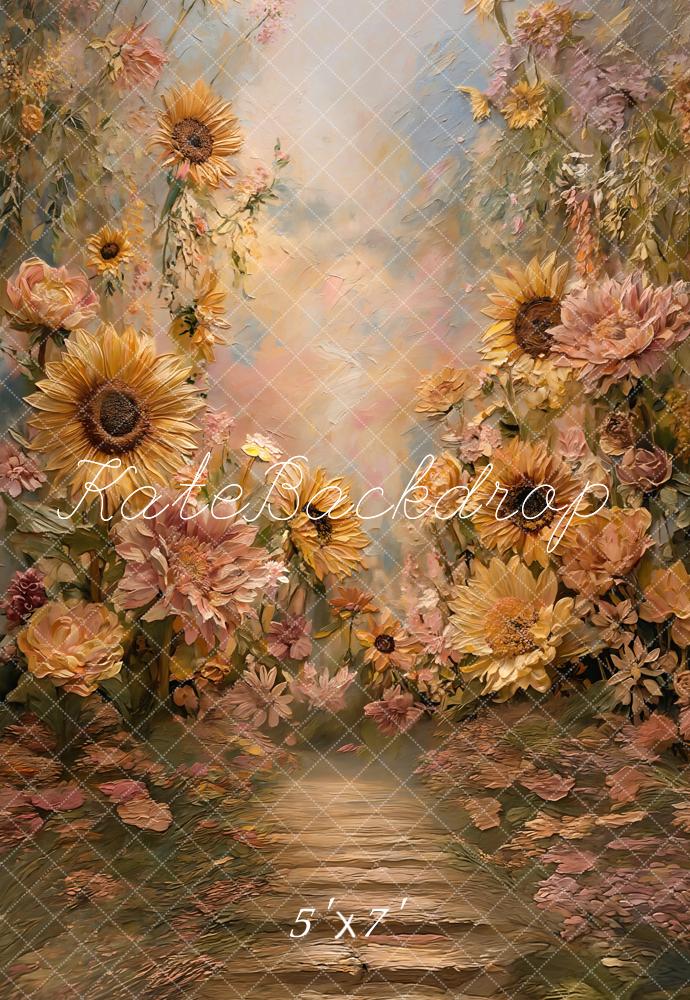 Kate Sunflower Floral Garden Path Backdrop Designed by GQ