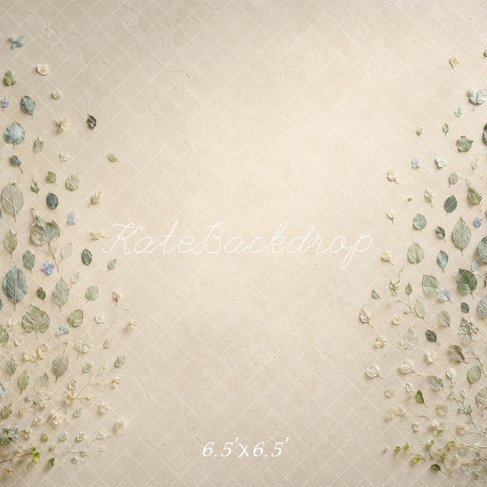 Kate Botanical Leaf Wall Cream Printed Backdrop Printed Backdrop Designed by Shutter Swan Studios