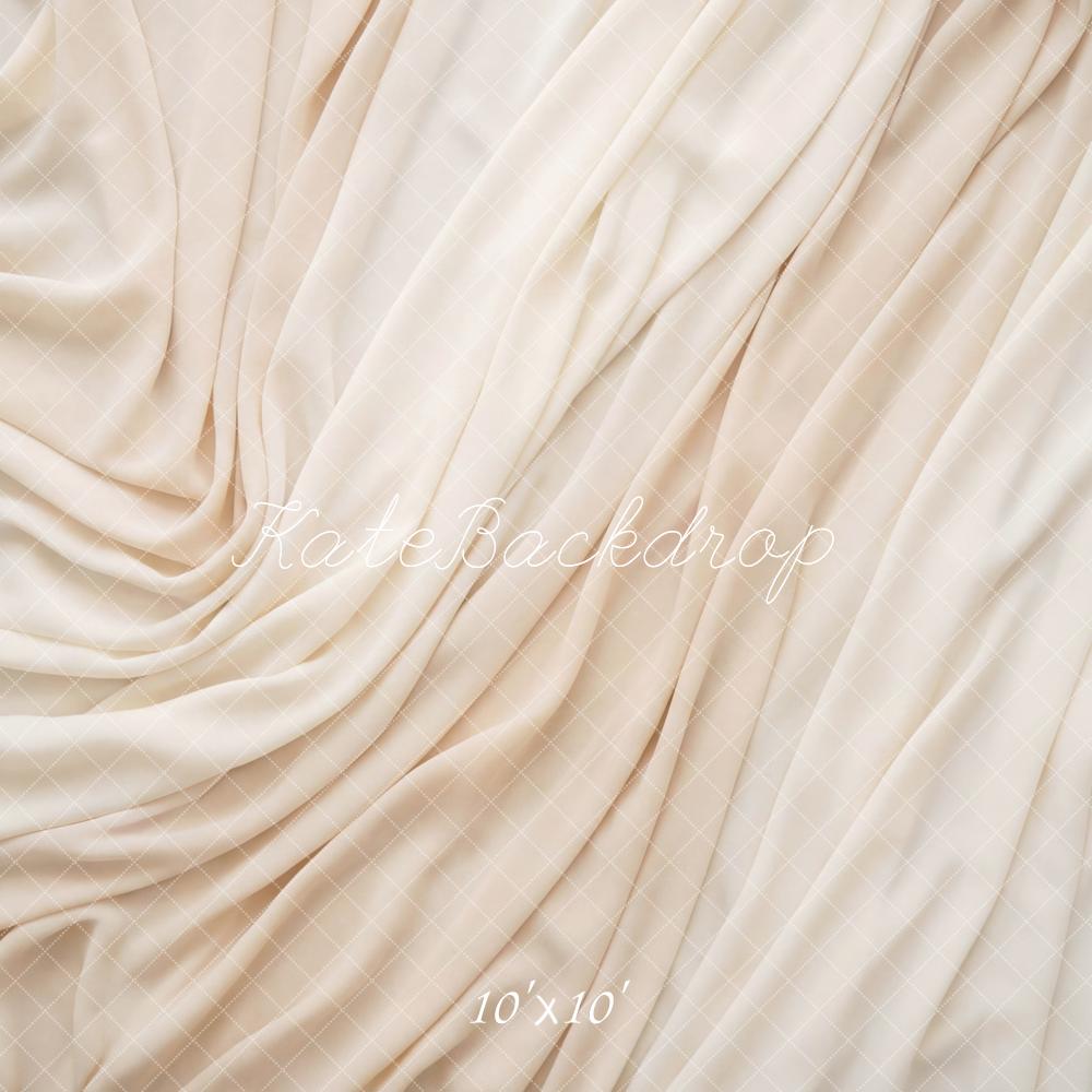 Kate Beige Draped Fabric Texture Backdrop Designed by Mini MakeBelieve