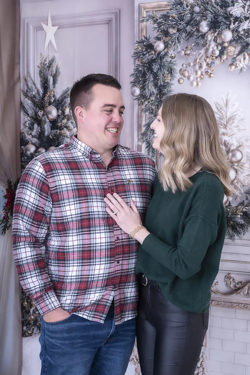 Kate Christmas White Window Wreath Backdrop Designed by Emetselch