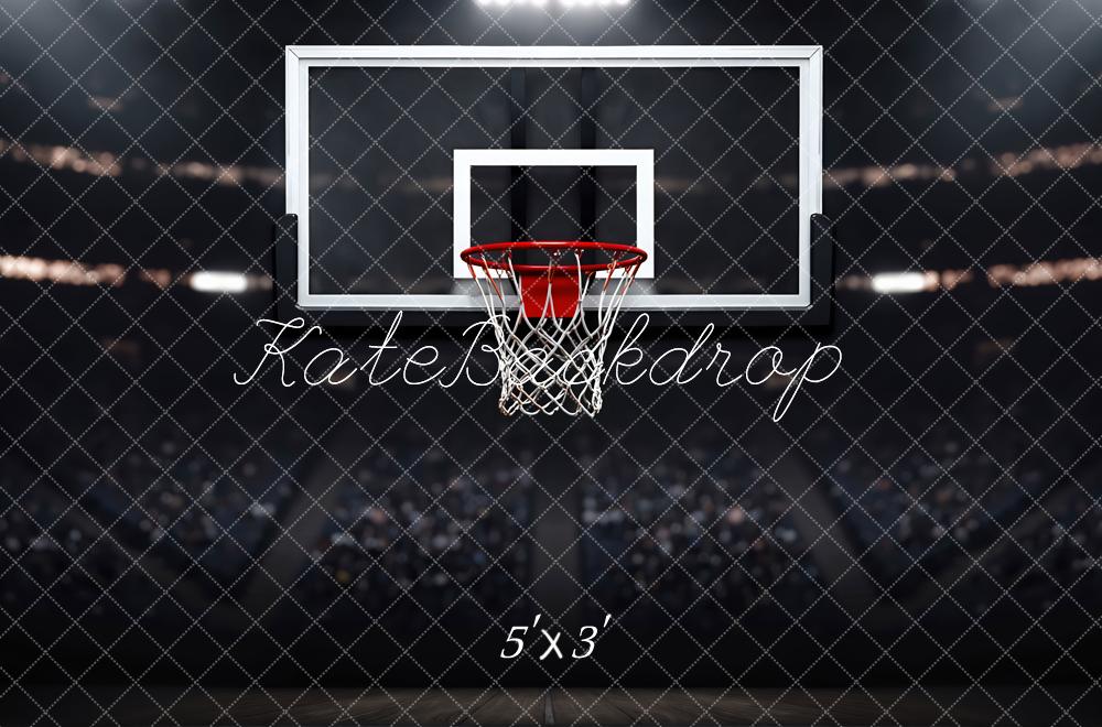 Kate Sports Basketball Hoop Court Stadium Printed Backdrop Designed by Mini MakeBelieve