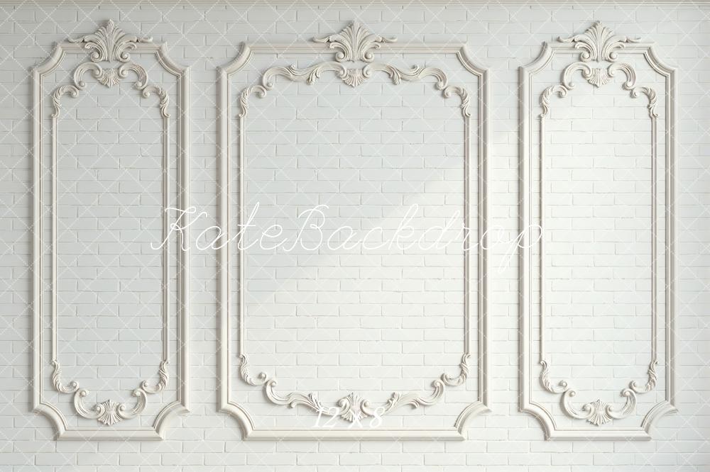 Kate White Ornate Panel Vintage Wall Backdrop Designed by Mini MakeBelieve