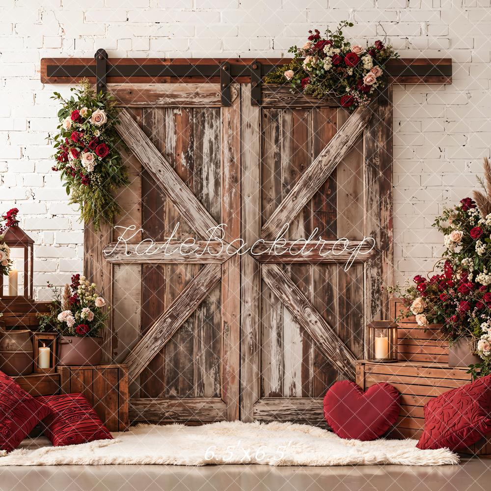 TEST Kate Spring Rustic Barn Door Crates Lanterns Flower Arch Backdrop Designed by Emetselch