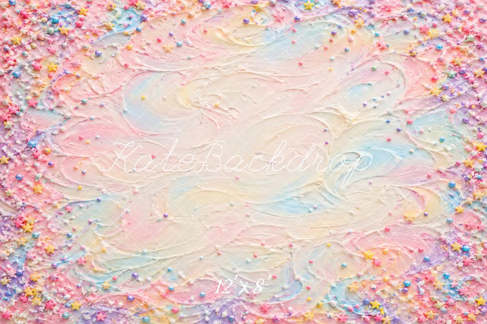 Kate Sweet Pastel Frosting Texture Sprinkles Printed Backdrop Designed by Vertigo Productions