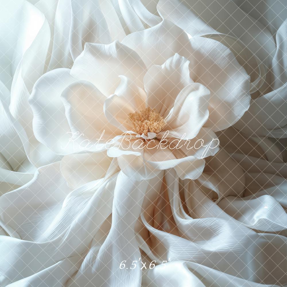 Fondo de seda blanca floral elegante diseñado por Emetselch