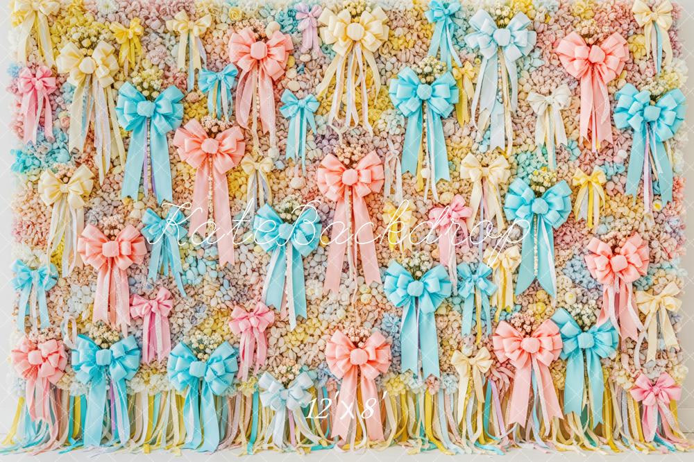 Kate Pastel Bow Ribbon Floral Wall Backdrop Designed by Patty Roberts