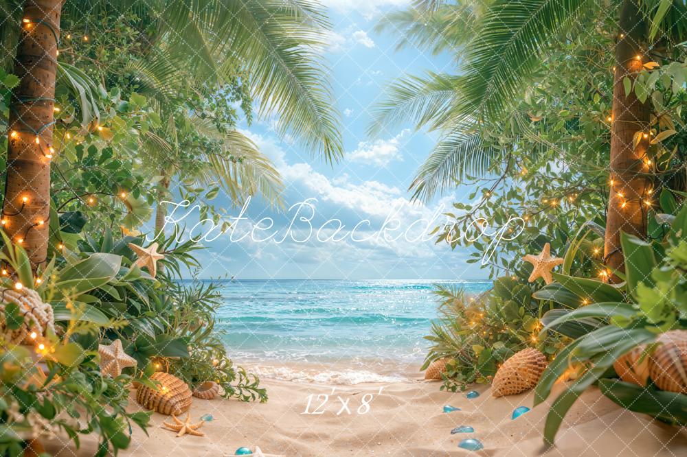 Kate Summer Tropical Beach Sky Backdrop Designed by Emetselch