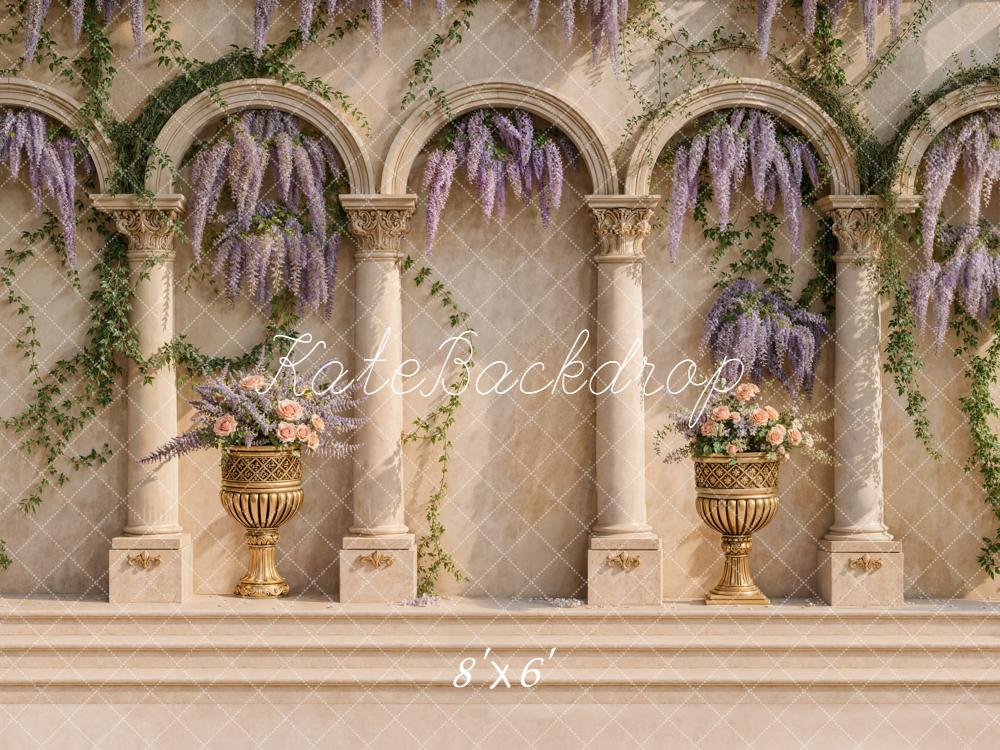 Kate Arches Columns Wisteria Flowers Backdrop Designed by Emetselch