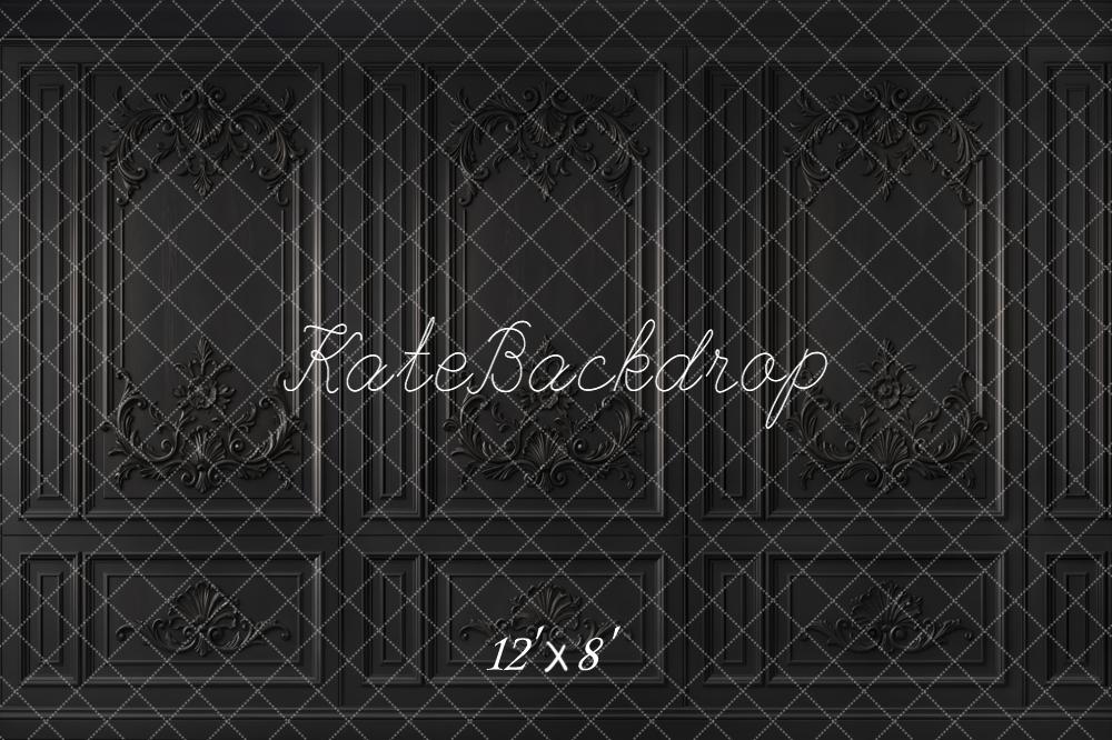 Kate Vintage Black Ornate Wall Printed Backdrop Designed by Kate Image
