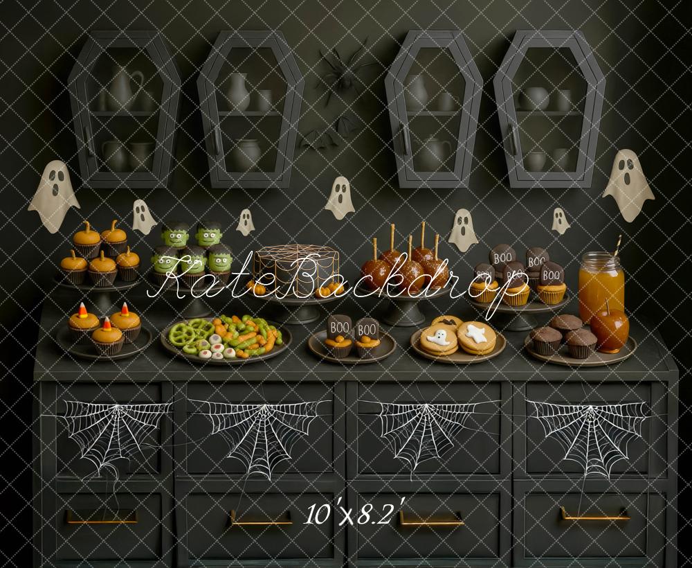 Kate Halloween Kitchen Ghost Dessert Dark Backdrop Designed by Mini MakeBelieve