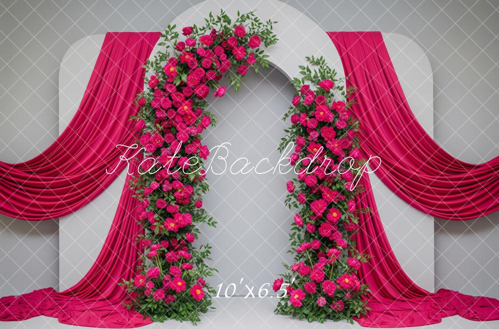 Kate Flower Arch Pink Drapes Backdrop Designed by Patty Roberts