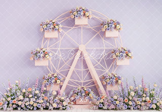 Kate Spring Ferris Wheel Flower Arch Pastel Purple Printed Backdrop Designed by Patty Roberts